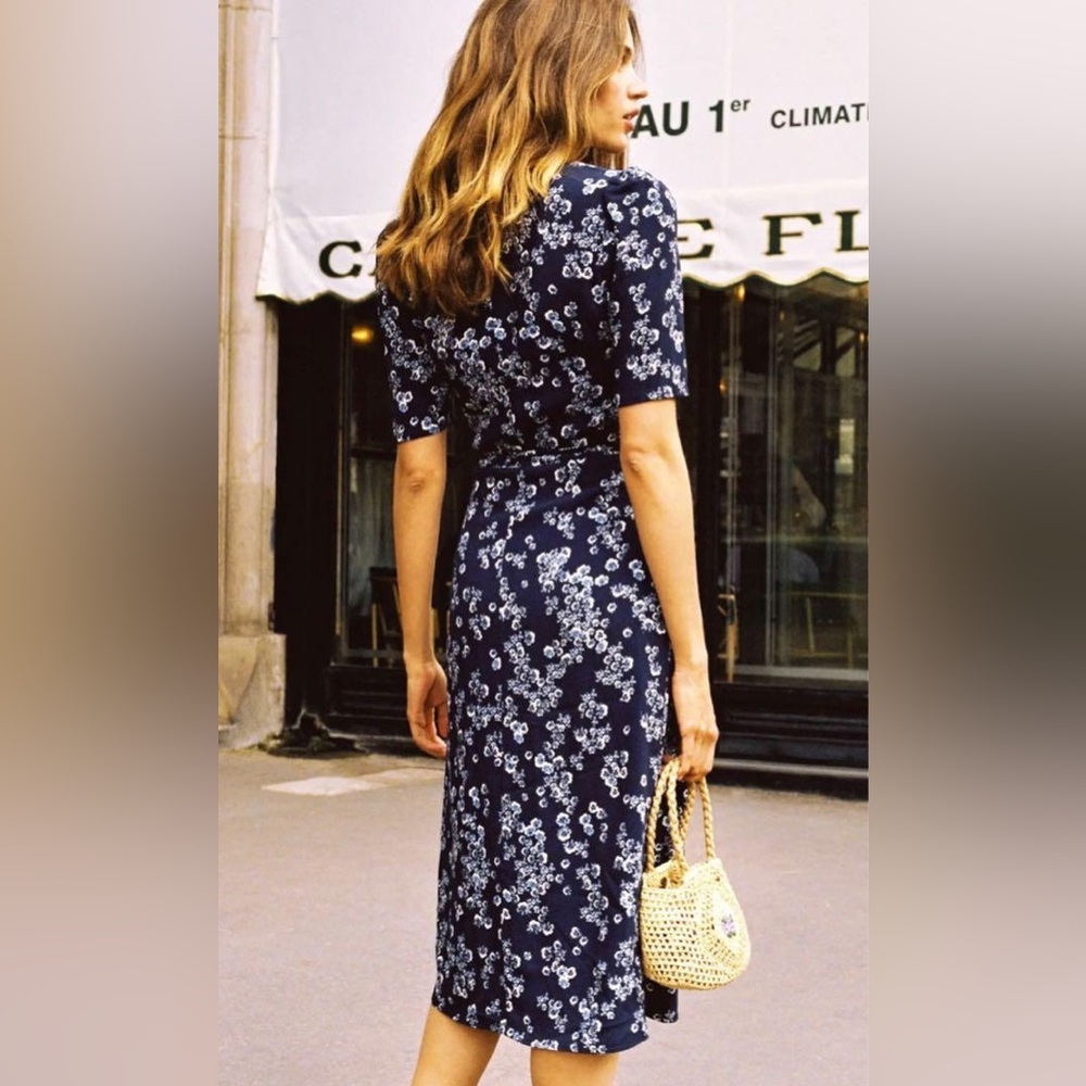 RARE Rouje Paris Gabin dress Verveine marine FR36